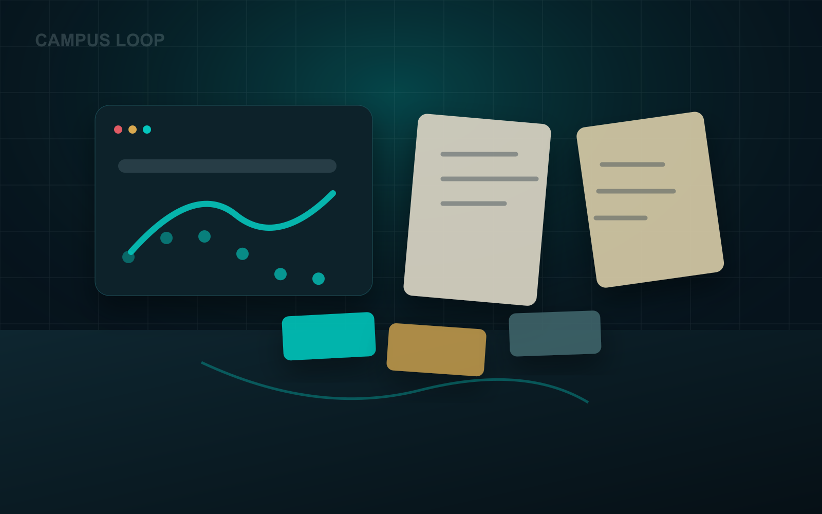Campus recruiting pipeline dashboard with resumes, notes, and event materials